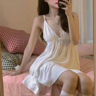 臺灣公司❤️開發票 歐美風 滑面布料 美背睡裙 夏季睡衣 吊帶睡衣 女生睡衣 透氣親膚舒適 家居服 吊帶短裙 性感睡衣