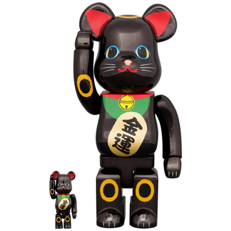 Be@rbrick 金運招財貓 黑色 400%+100%