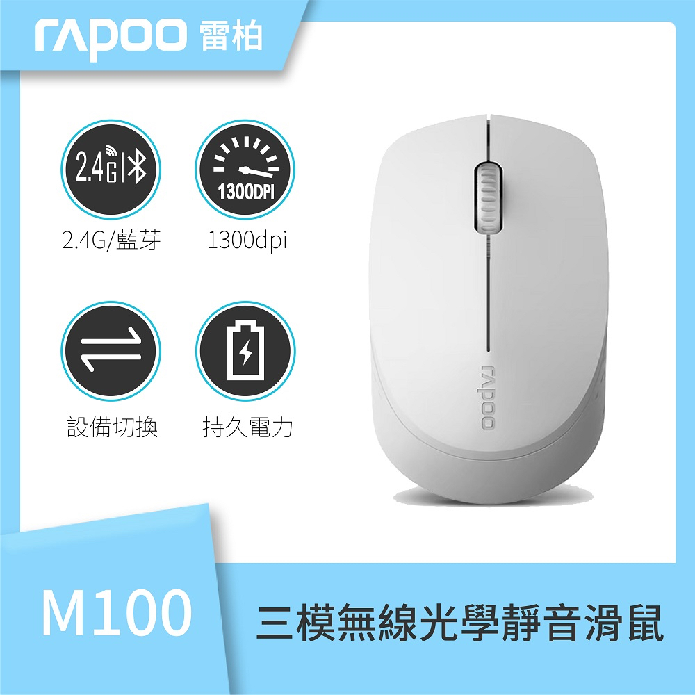 [自售] Rapoo M100 Silent 雷柏 無線三模靜音滑鼠 全新未拆封