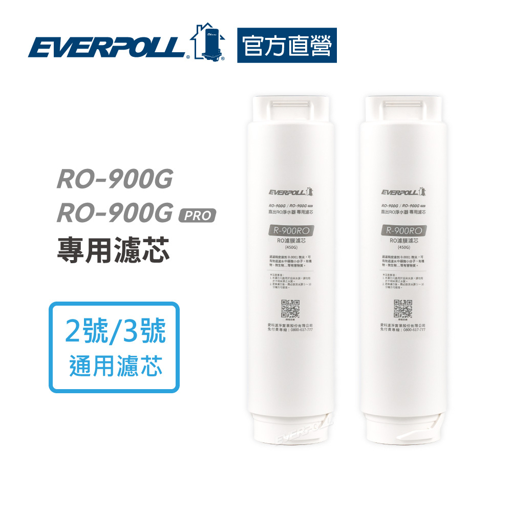 【EVERPOLL】RO濾膜濾芯(2入組)(RO-900G、RO-900G PRO專用濾芯) (R-900RO)