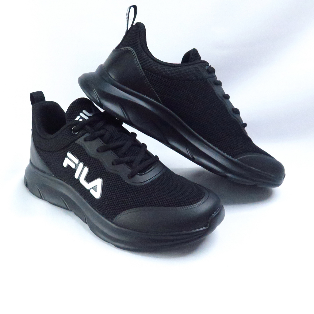 FILA 男慢跑鞋 運動鞋 透氣網布 1J315X001 黑x銀