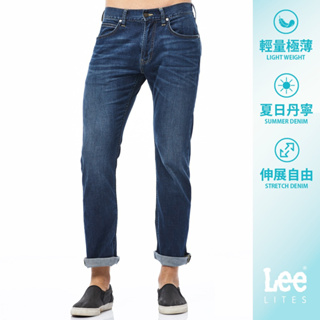 Lee 724 涼感彈性輕量中腰合身直筒牛仔褲 男 藍 Modern LL1800837VJ