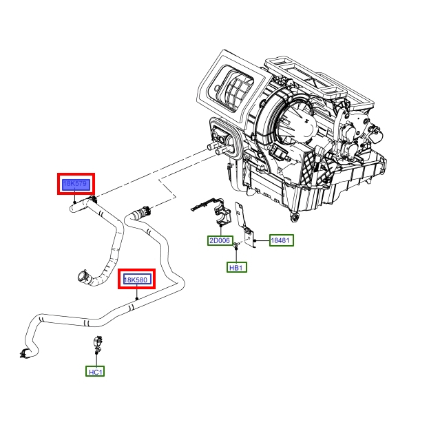 【JT福特原廠】FOCUS MK3 MK3.5 1.6 12-18 正廠 熱風箱水管 熱水管