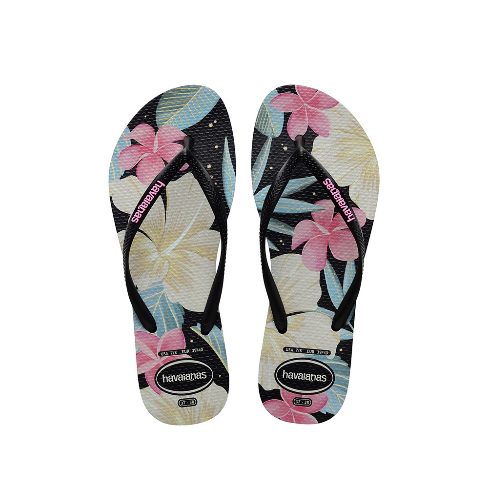 【Havaianas】哈瓦仕 Slim Floral 花朵 夾腳拖 人字拖 拖鞋 女鞋 -4129848-1191W