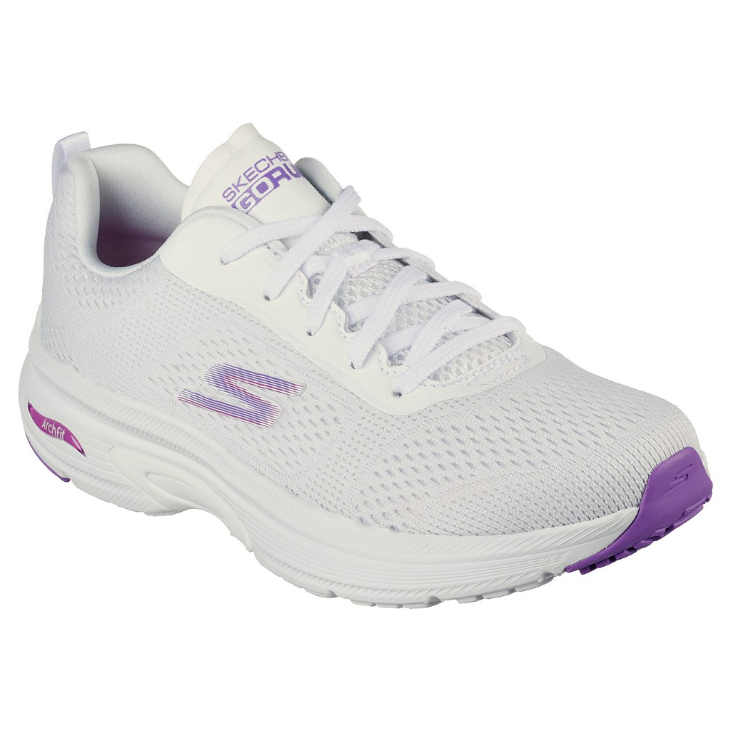 SKECHERS GO RUN Arch Fit 女 慢跑鞋 足弓支撐 透氣 網布 輕量 白色 白紫 128953WPR