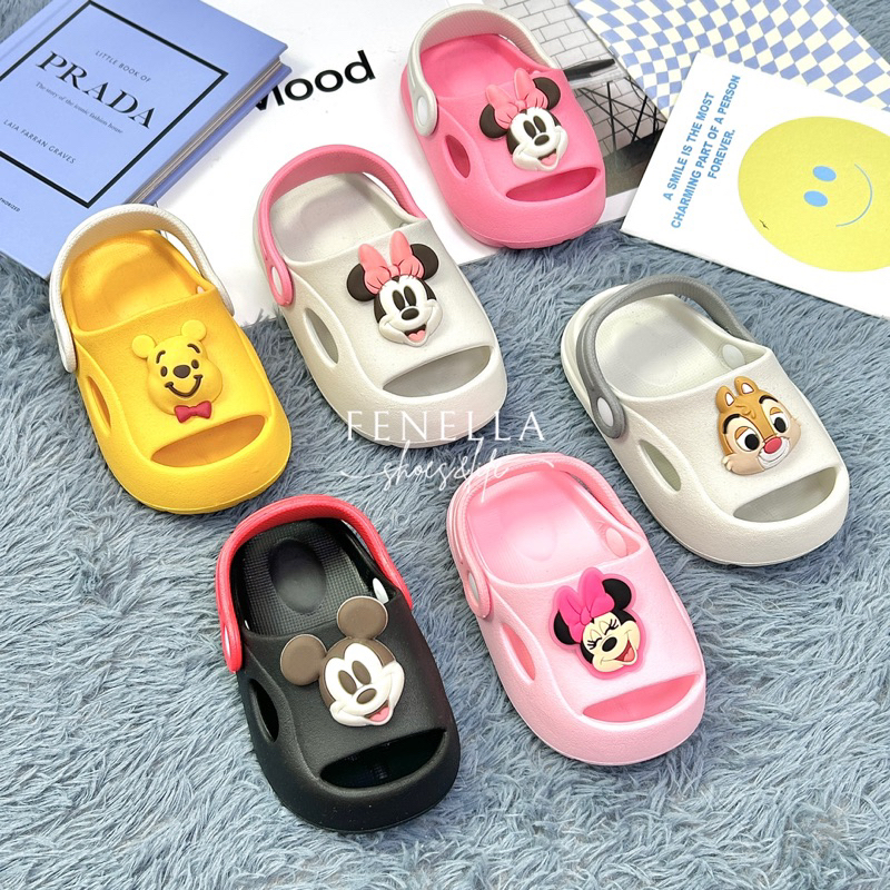 台灣製造正版鞋迪士尼童鞋椰子涼鞋 兒童椰子涼鞋 維尼 Disney 米妮洞洞鞋 琪琪蒂蒂椰子涼鞋 米奇洞洞鞋 兒童涼拖鞋