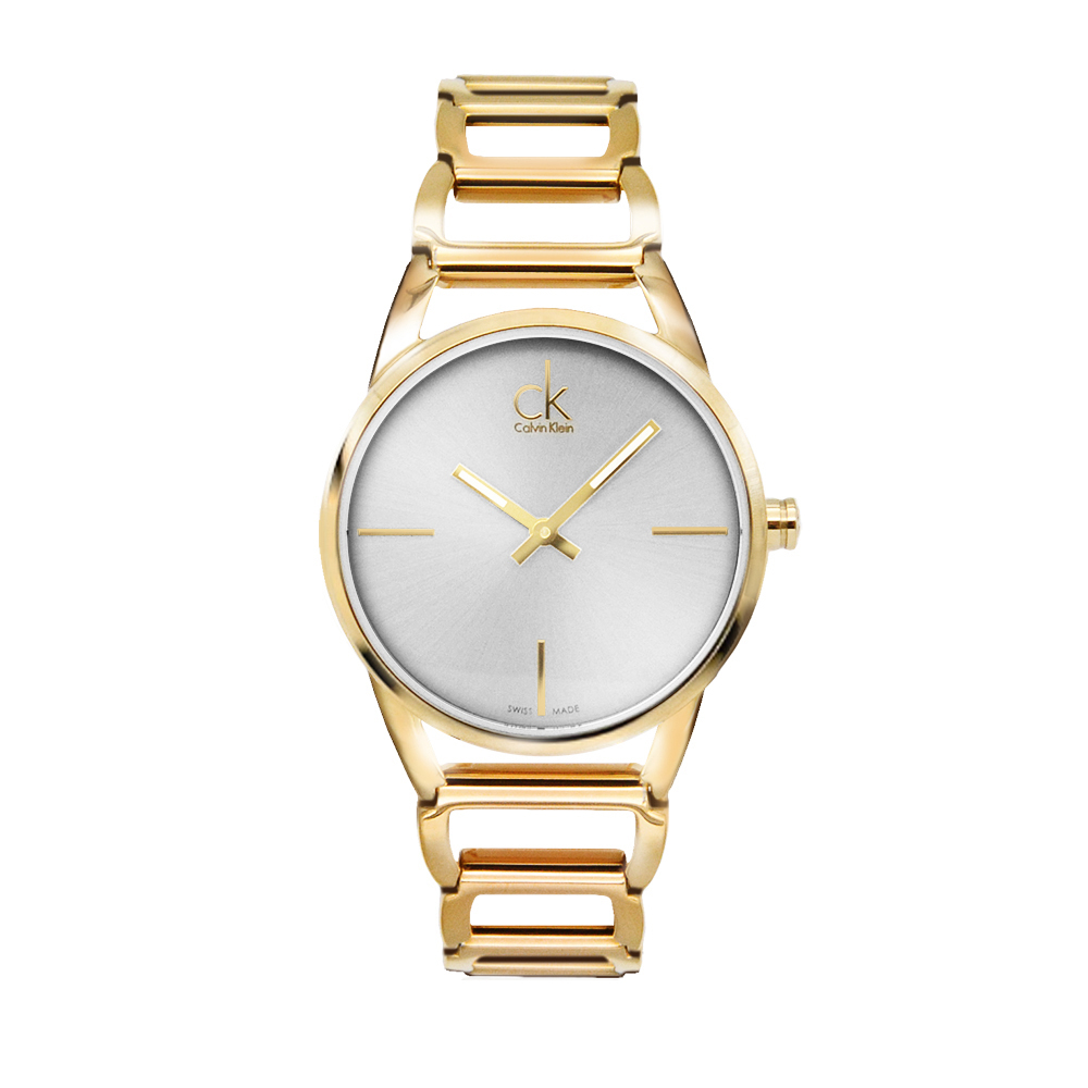 Calvin Klein美國原廠平輸 | CK手錶 stately系列女錶 不鏽鋼鍊錶帶 - 金K3G23526