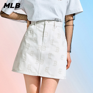 MLB 牛仔丹寧短裙 MONOGRAM系列 波士頓紅襪隊 (3FDSM0133-43CRS)【官方旗艦店】