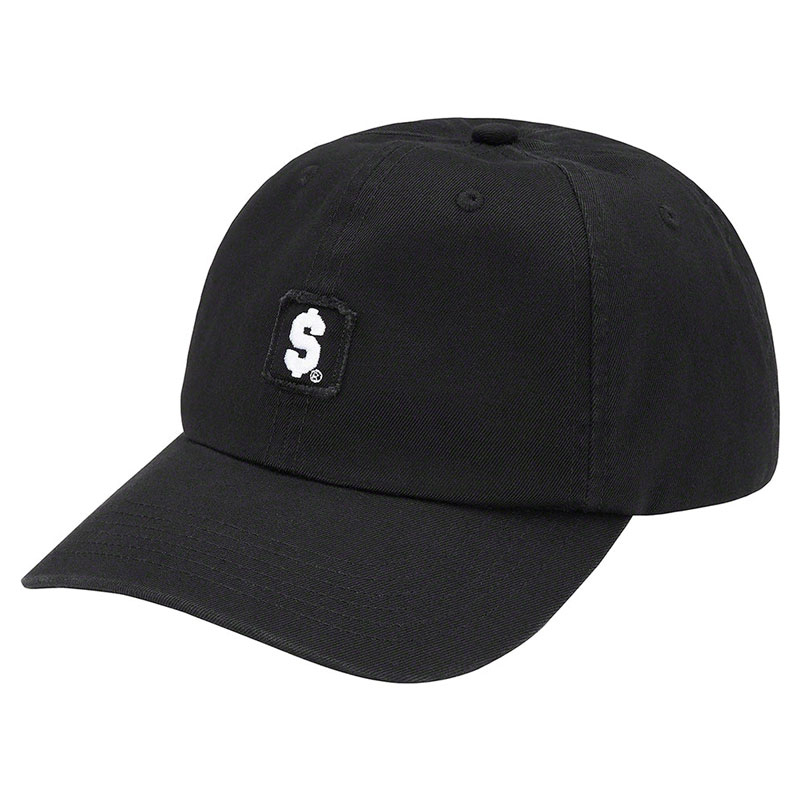 SUPREME SS23 $ PATCH 6-PANEL 六分割帽 (黑色) 化學原宿