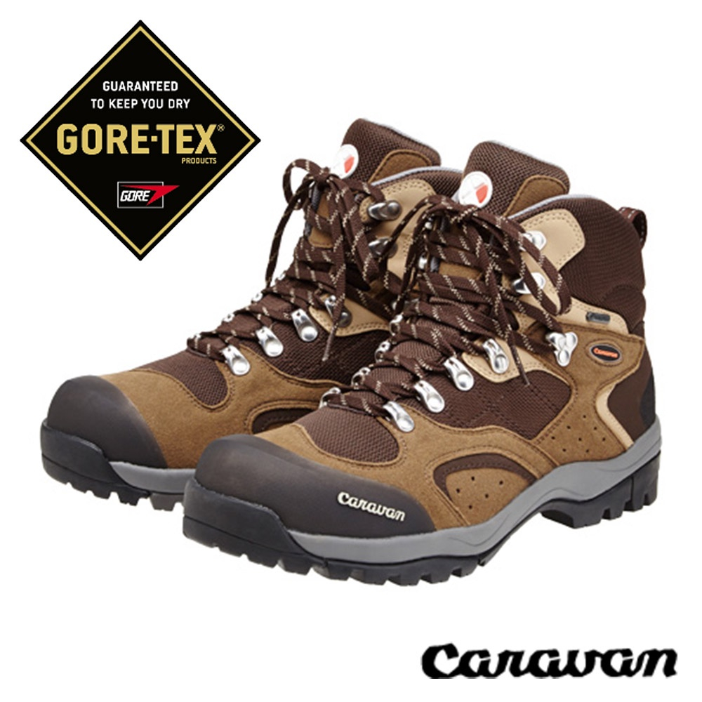 [阿爾卑斯戶外]日本 Caravan 大篷車 GORE-TEX 登山健行鞋 C1_02S 褐色 440