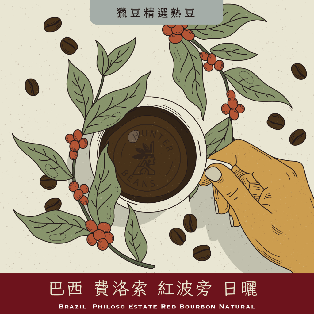 獵豆工坊🐆 (中烘焙) 巴西 費洛索 紅波旁 咖啡豆 225g/450g