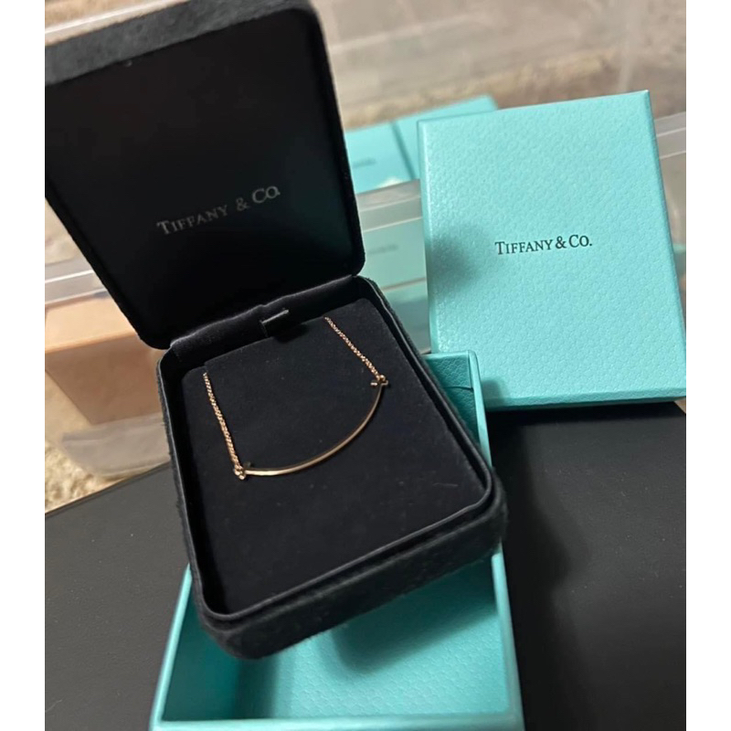 在台現貨🧡32888 Tiffany &amp; CO. 超人氣微笑小款項鍊  玫瑰金