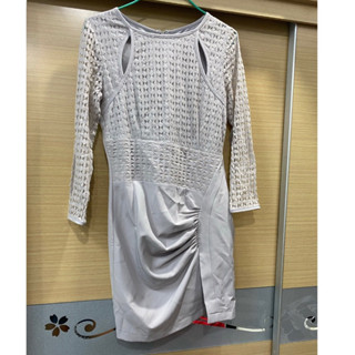 O‘MUSES灰色設計款長䄂洋裝 禮服 尺寸M/名牌洋裝