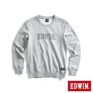 EDWIN EDGE 顆粒 BOX LOGO厚長袖T恤(麻灰色)-女款