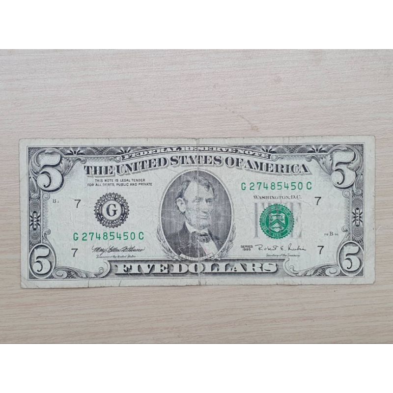 美金5元 舊鈔 1993年