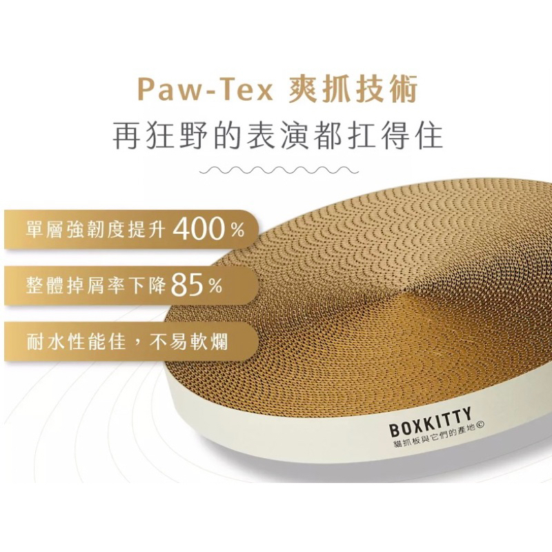 超硬貓抓板 I 掉甲不掉屑 呵護貓掌 圓形無邊界 低紙屑技術 最高品質台灣製作 抓板大叔 BOXKITTY