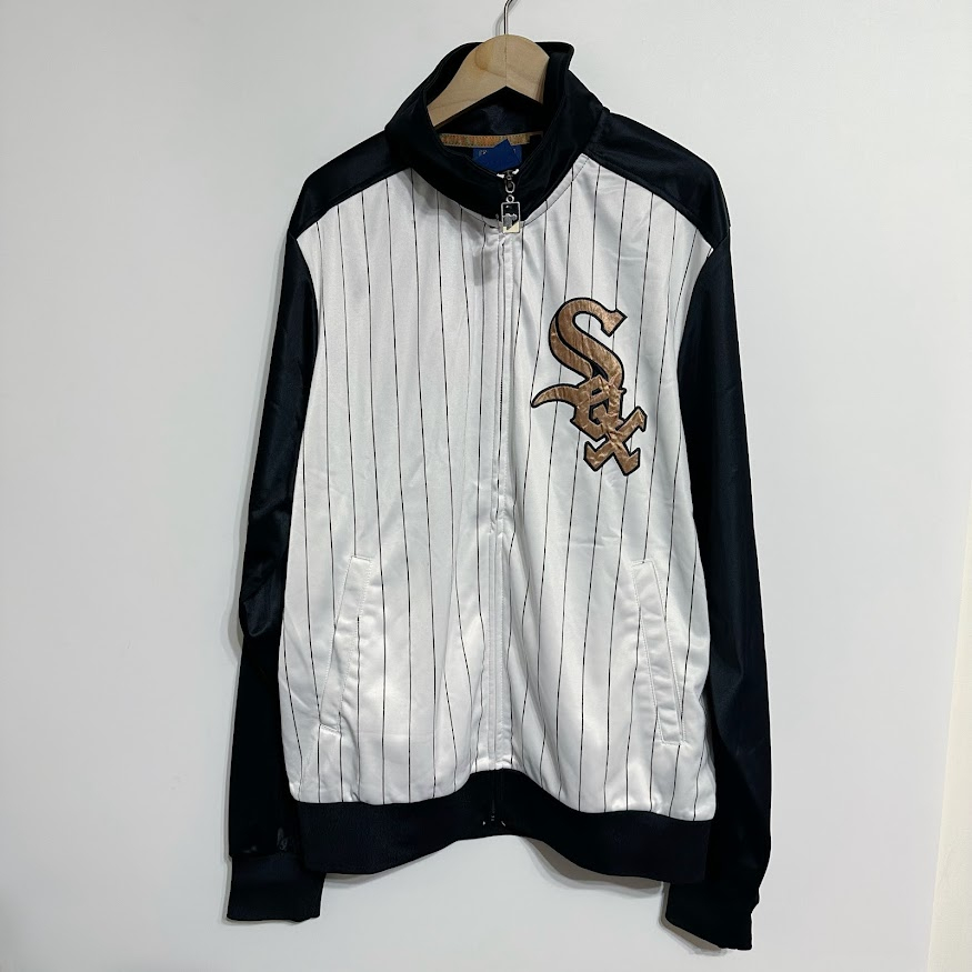 MOMO 古著商號 MLB CHICAGO WHITE SOX 芝加哥白襪 立領外套 L號