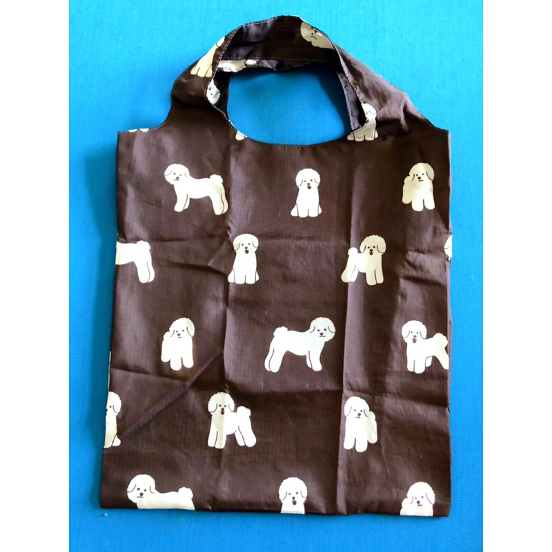 Dailylike 韓國 泰迪貴賓狗狗 圖案造型可摺疊收納式購物袋 購物手提袋 購物包包 女包 超級可愛 現貨