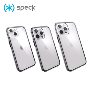 Speck iPhone 13 系列 Presidio Perfect-Clear Geo 透明抗菌4米防摔殼(黑框)