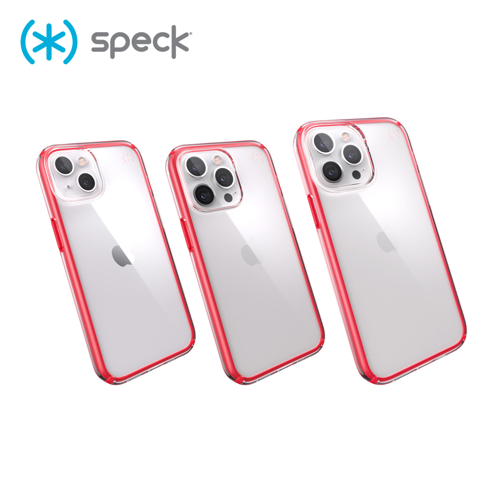 Speck iPhone 13 系列 Presidio Perfect-Clear Geo 4米防摔殼(紅框)