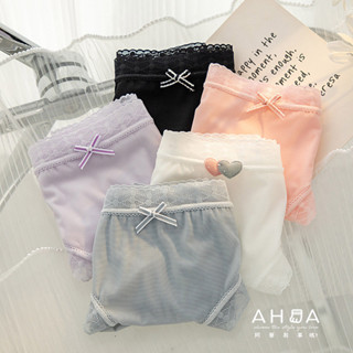 AHUA阿華有事嗎 韓系內著 蕾絲邊無痕中腰內褲 I0051 純棉 可愛 內衣 流行少女內褲
