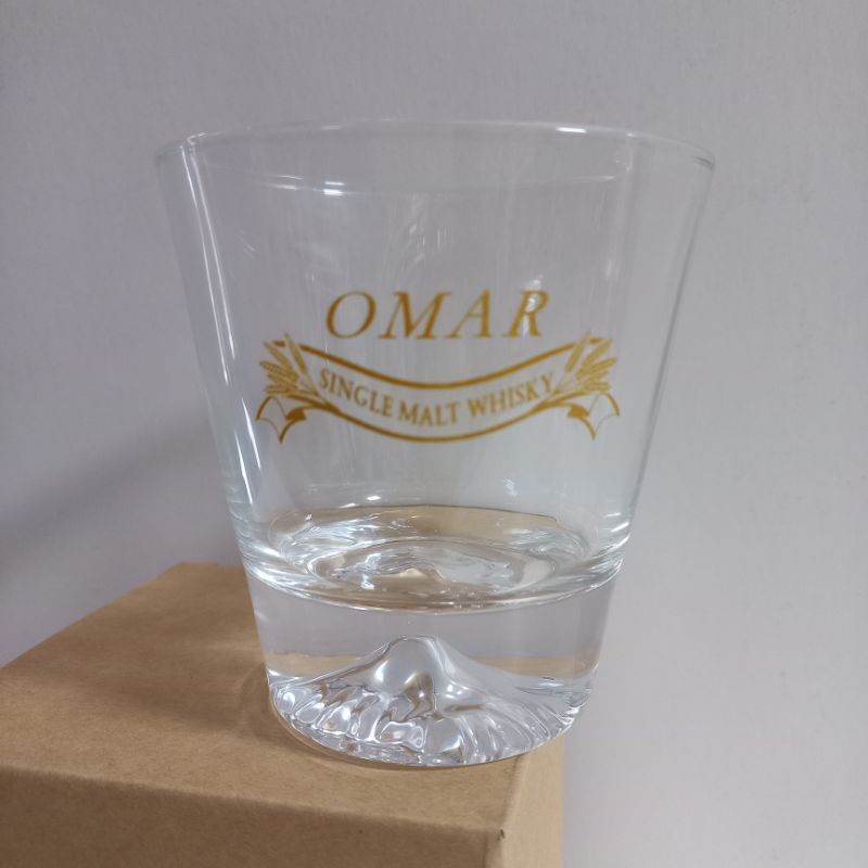 omar 台灣玉山造型杯底玻璃杯 威士忌杯