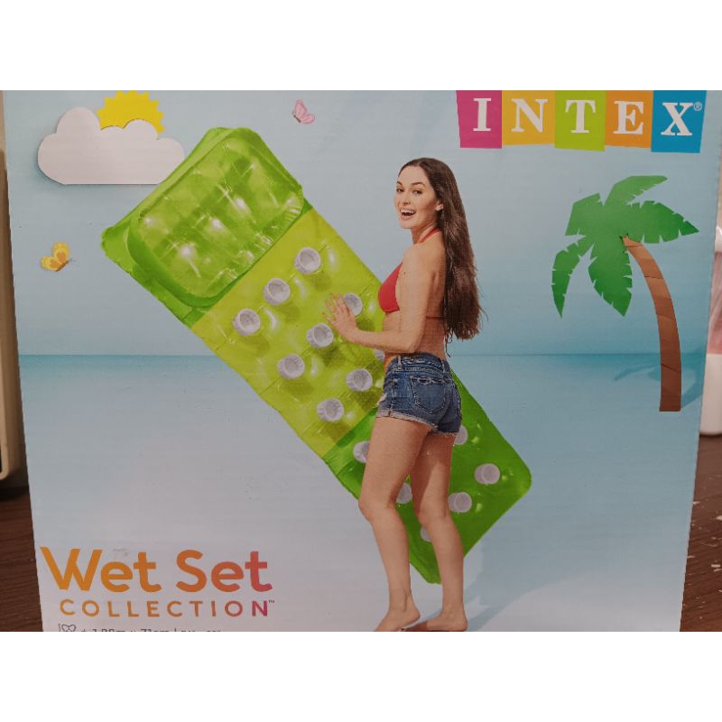 原廠INTEX58890彩色有枕頭浮排188cm*71cm成人玩水游泳 戲水 水上氣墊床 充氣浮床