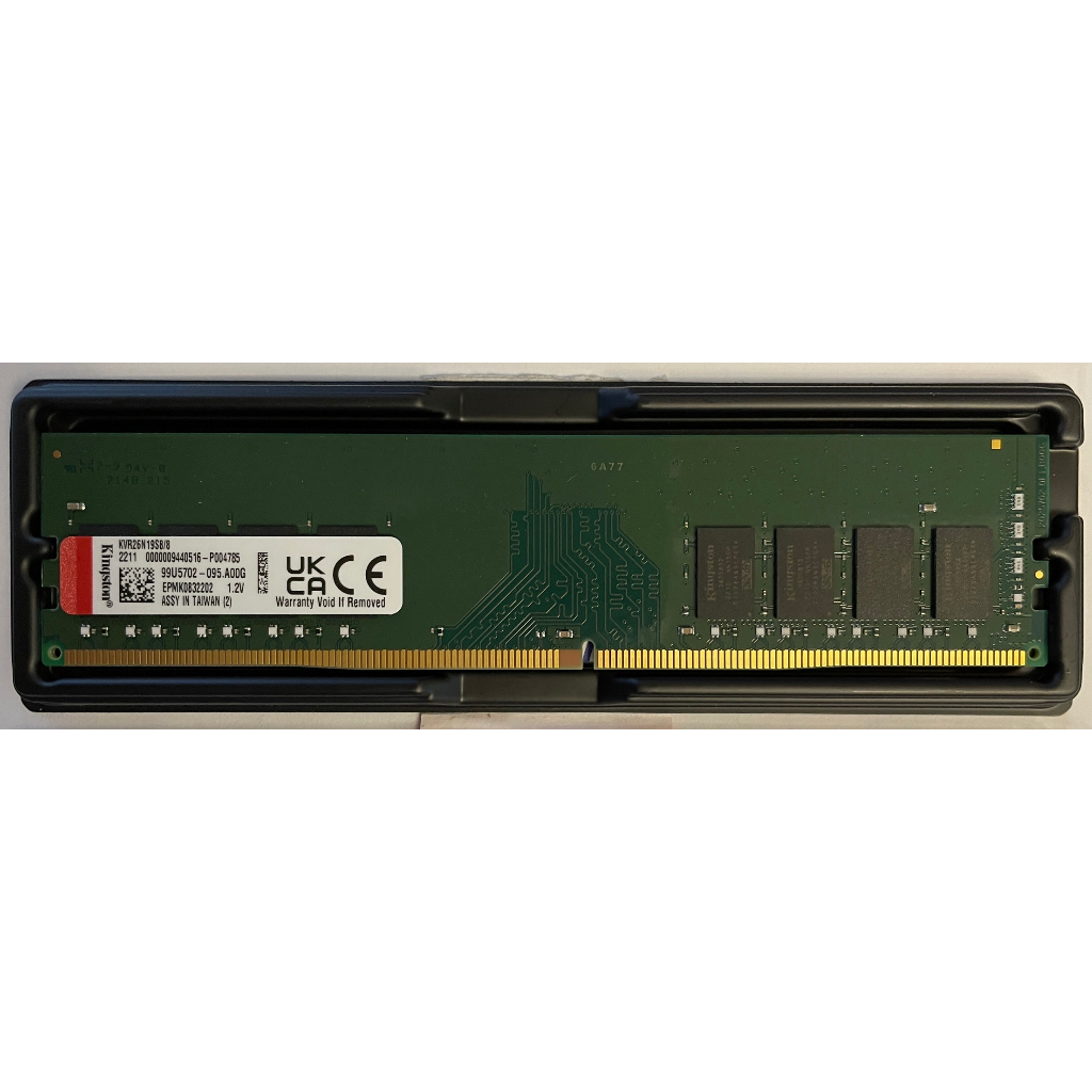 Kingston 金士頓 8GB 8G DDR4 2666 桌上型記憶體 KVR26N19S8 DRAM 終保 單面