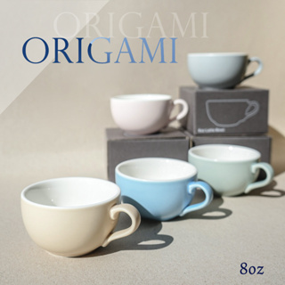 ORIGAMI 摺紙咖啡陶瓷 拿鐵杯 240ml 8oz 咖啡杯 霧色系 日本製 陶瓷杯 馬克杯 咖啡杯