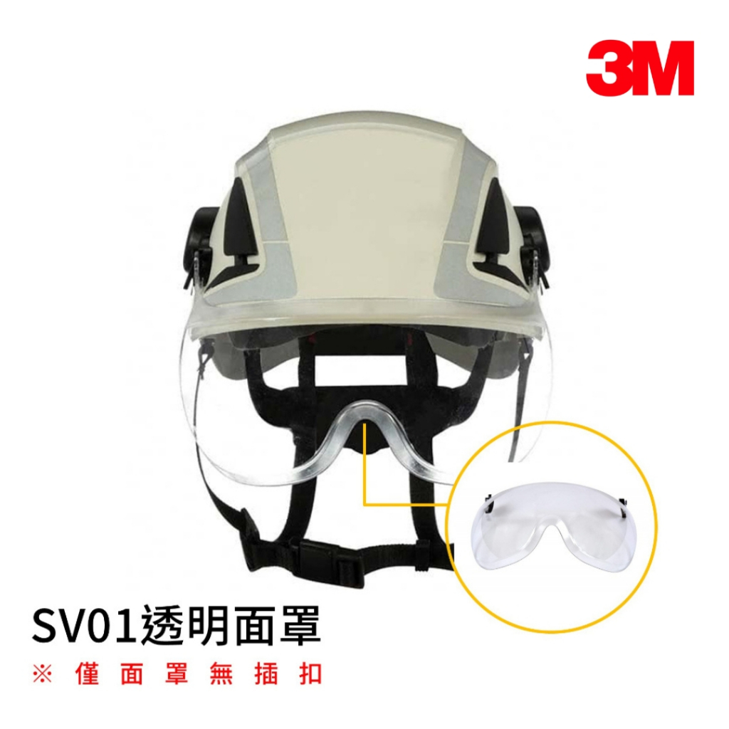 3M X5安全帽用短面罩(SV-01透明)(SV-02灰黑)【傑群工業補給站】