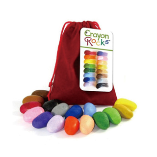 Crayon Rocks酷蠟石 16色, 隨身袋 | 超顯色、塗色同時訓練正確握筆姿勢、安全天然大豆蠟筆