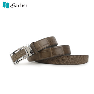 【臺灣現貨】【Sarlisi 】夏麗絲泰國進口新款鱷魚皮男士皮帶真皮商務高檔腰帶鱷魚腹皮腰帶