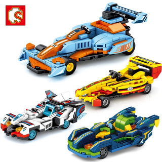 SEMBO 森寶積木 607204A-D 賽車積木 迴力車 /一款入 回力車 迴力車積木 汽車積木 車子積木 益智積木
