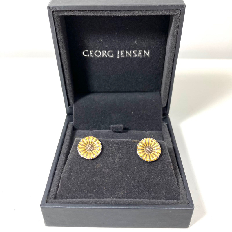 GEORG JENSEN 耳環 附外盒 等級C Flower motif sv925