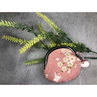 (現貨) 日本製 迷你尺寸櫻花與兔子口金包 櫻花粉色 零錢包 復古包 日本傳統包 禮物 日本商品直送