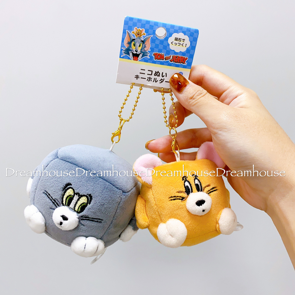日本帶回 湯姆貓與傑利鼠 TOM&amp;JERRY 湯姆貓 傑利鼠 搞怪變形 兩入一組 磁鐵絨毛娃娃雙吊飾 珠鍊吊飾 鑰匙圈