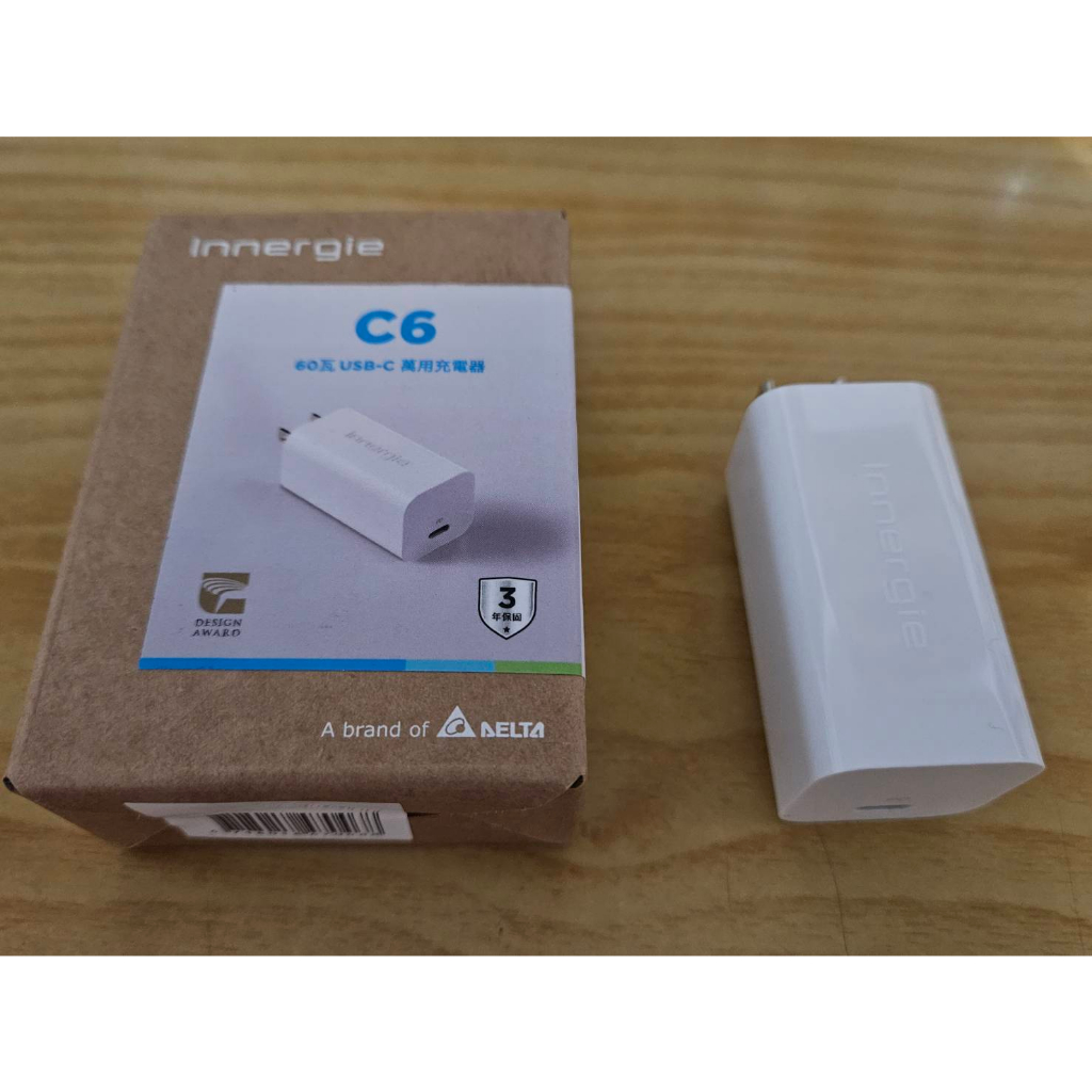 台達電 Innergie C6 GaN 氮化鎵 60瓦 快充 USB-C 萬用充電器 二手近全新