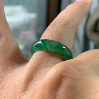 天然緬甸翡翠A貨 冰辣綠 翡翠戒圈 指環 冰飄花 陽綠 翡翠戒指 玉戒 戒子 全翡翠戒指