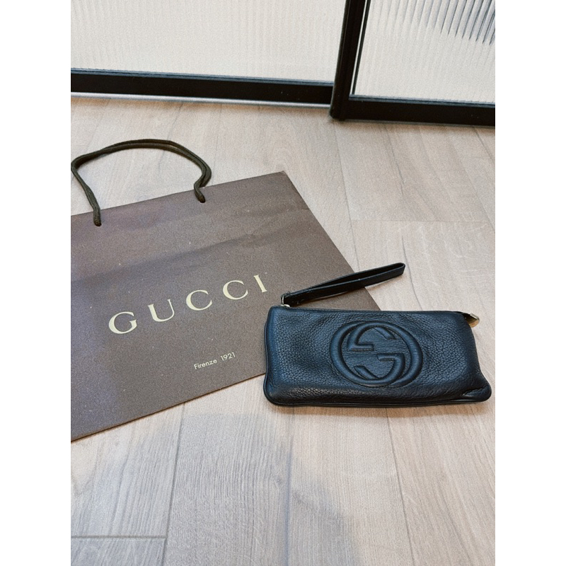 二手精品 可刷卡 Gucci Soho Wristlet 手拿包 皮夾 長夾 大容量可放手機