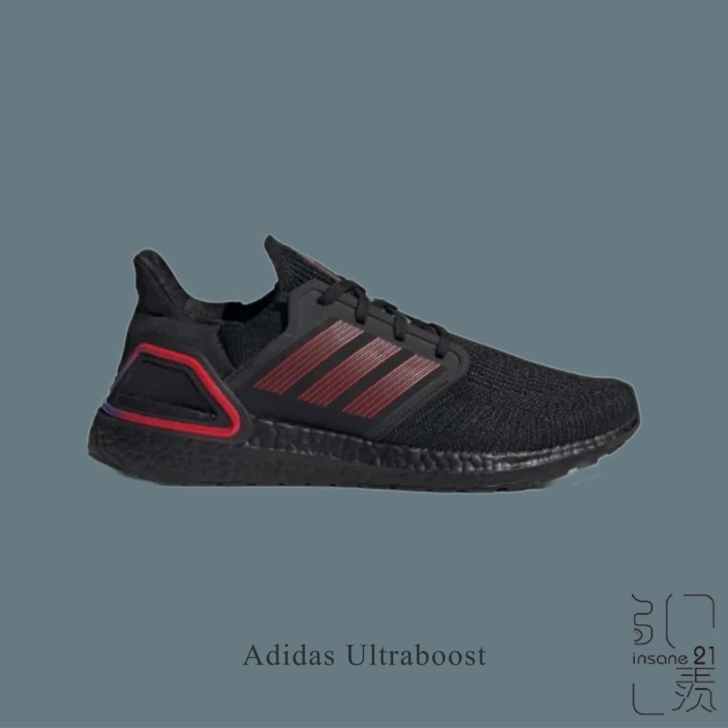 ADIDAS ULTRABOOST 20 黑紅 三線 網布 跑鞋 ID4255【Insane-21】