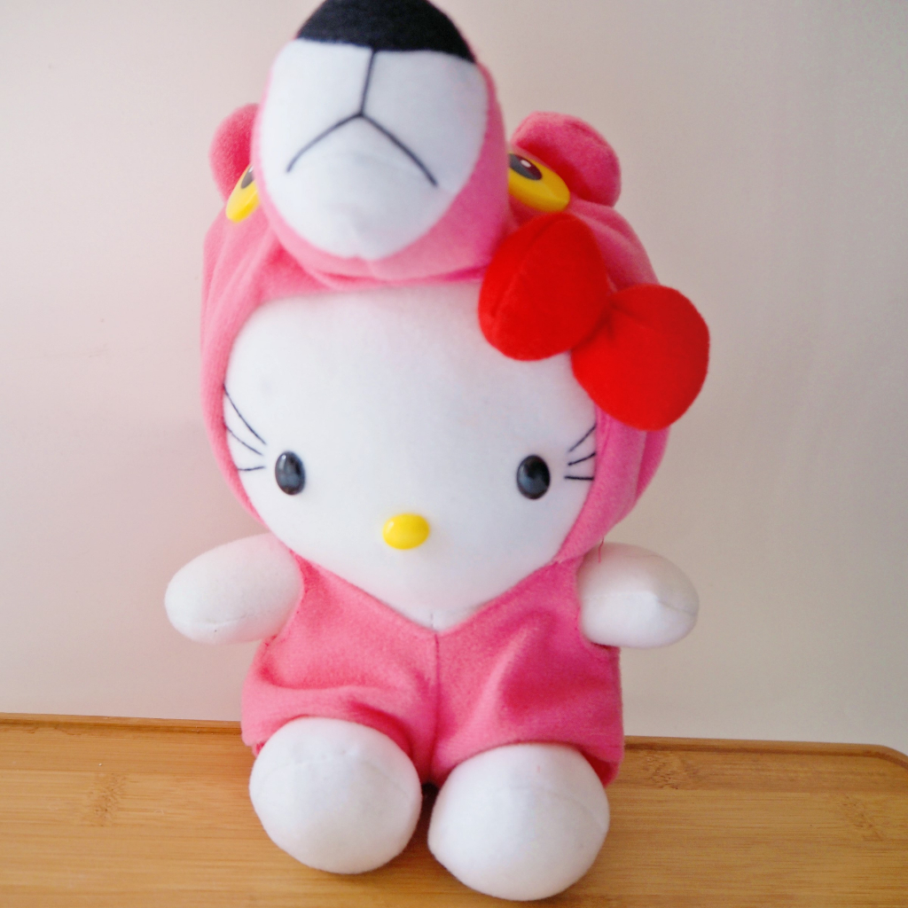 二手 1999年 小變裝服 頑皮豹 kitty 粉紅色 日式  布偶 三麗鷗 早期老物品味童趣收藏