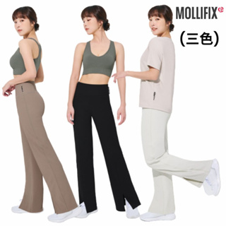 Mollifix 瑪莉菲絲 TRULY坑條修身前岔直筒褲(3色)、瑜珈服、Legging