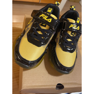 FILA KIDS 中童氣墊慢跑運動鞋-黑 2-J435X-009 USA11 17CM