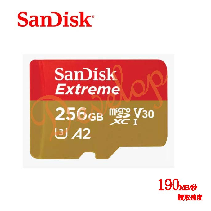 SanDisk Extreme microSDHC UHS-I(V30)(A2) 256G 記憶卡