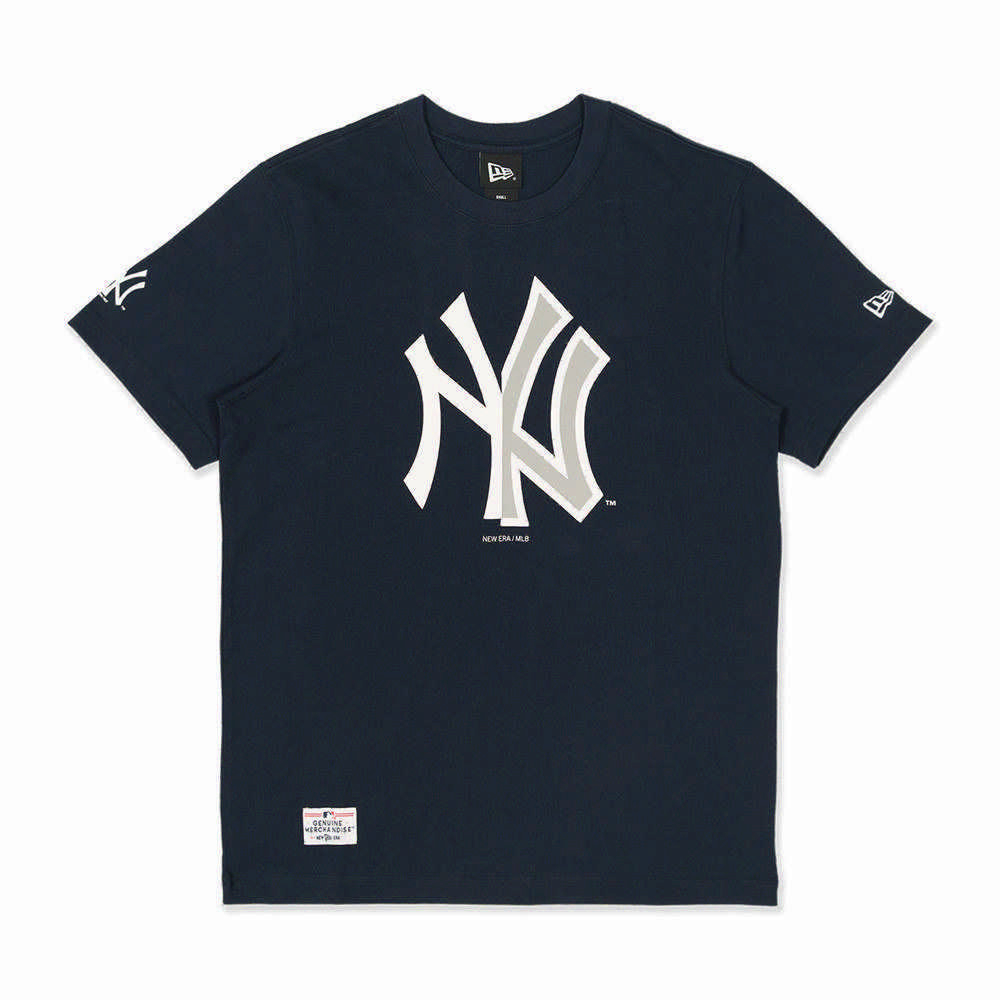 NEW ERA 男女 短袖上衣 MLB SPLIT LOGO 紐約洋基 海軍藍 NE13527243