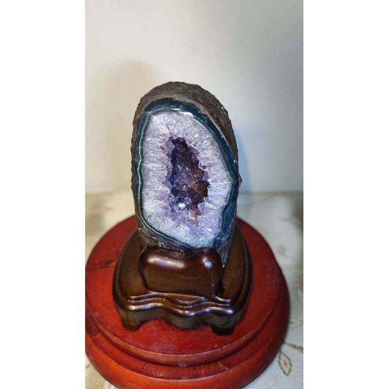 烏拉圭紫水晶小立洞-迷你小立洞-水晶洞-紫水晶-534G(附訂製木座)