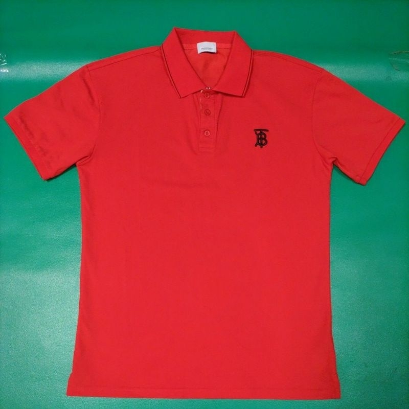 英國 Burberry 巴寶莉 義大利製 全新 法拉利紅 高級立體繡 純棉 優雅 貴氣 簡潔 短袖 Polo衫 XL號