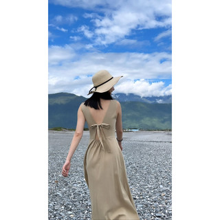 lulus 後綁帶蝴蝶結背心長洋裝