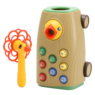 【W先生】啄木鳥玩具 捉蟲遊戲 益智玩具 拖拉車 打地鼠 磁力玩具 顏色認知 智力開發 親子 遊戲 兒童 玩具 桌遊