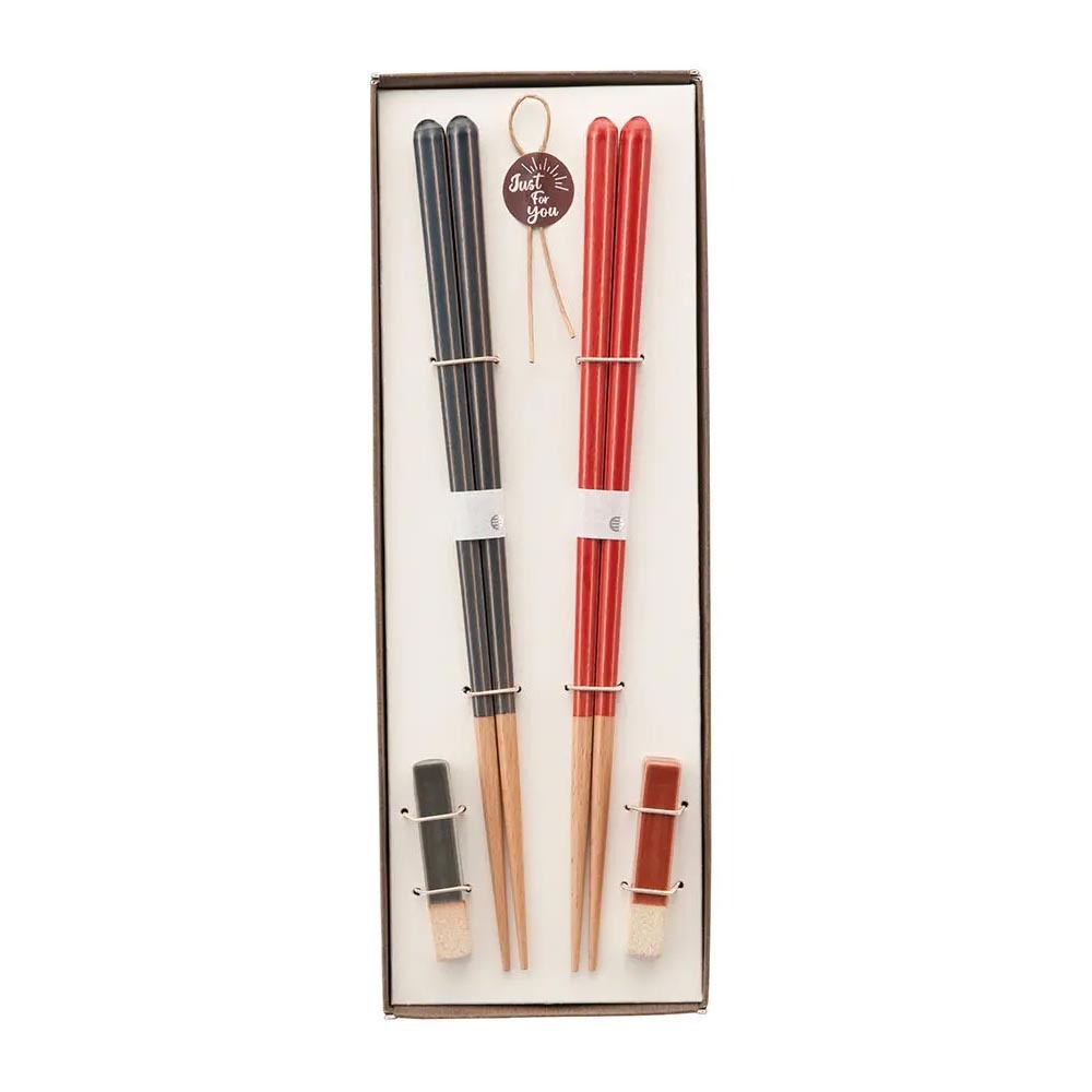 【日本KAWAI】Haze復古色筷架禮盒組-共3色《WUZ屋子》筷子組 禮盒組 日本製 送禮 和風 日式 環保餐具